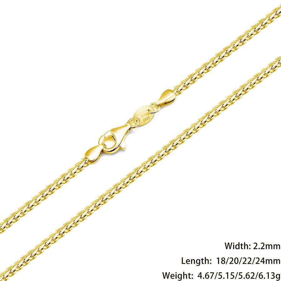 Sterling Sier Handmade Wheat Chain Female Twin Necklaces