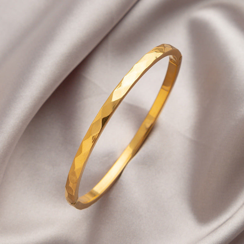Wave Light Titanium Steel Female Gold Plated Card Bracelets