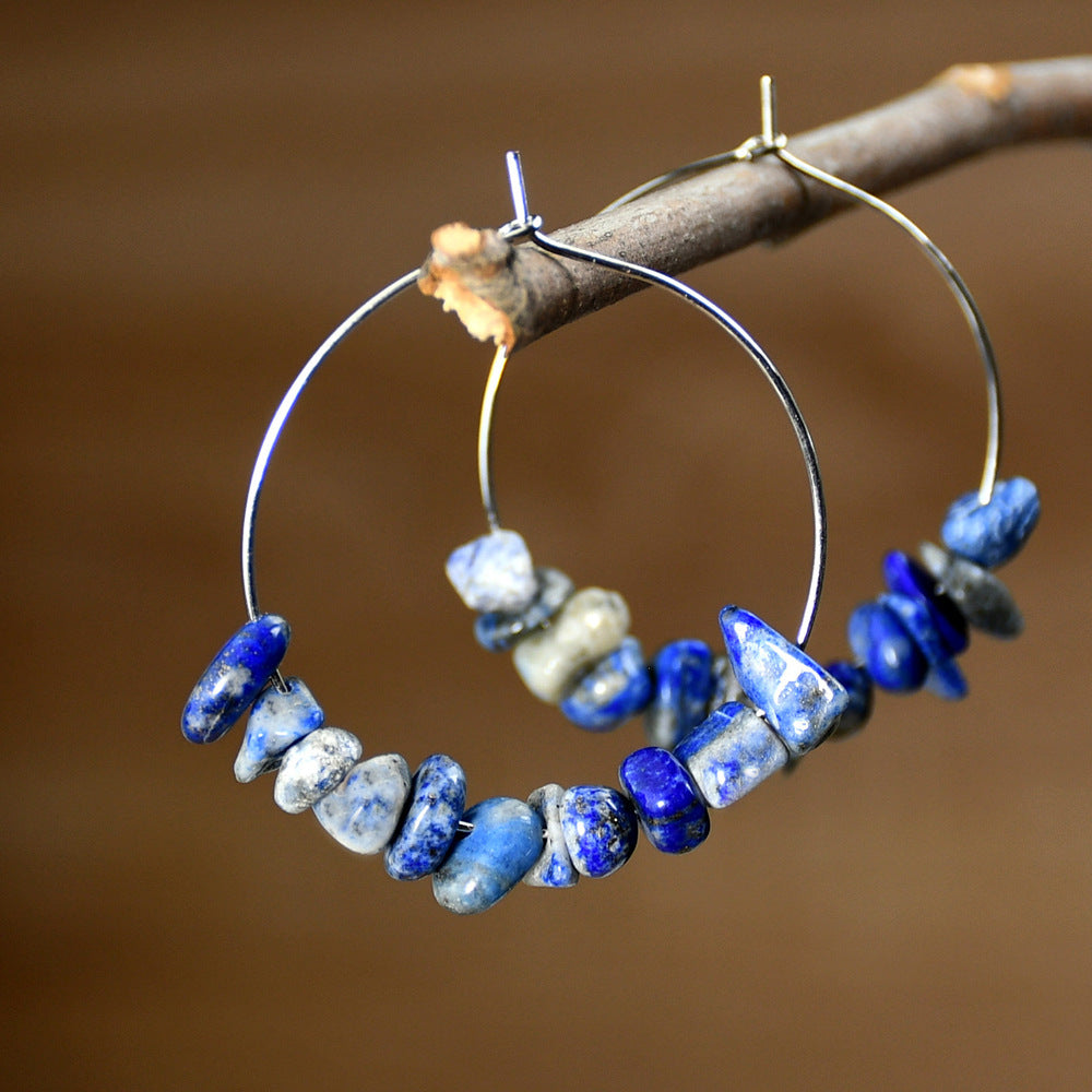 Vacation Style Color Irregular Gravel Female High Earrings