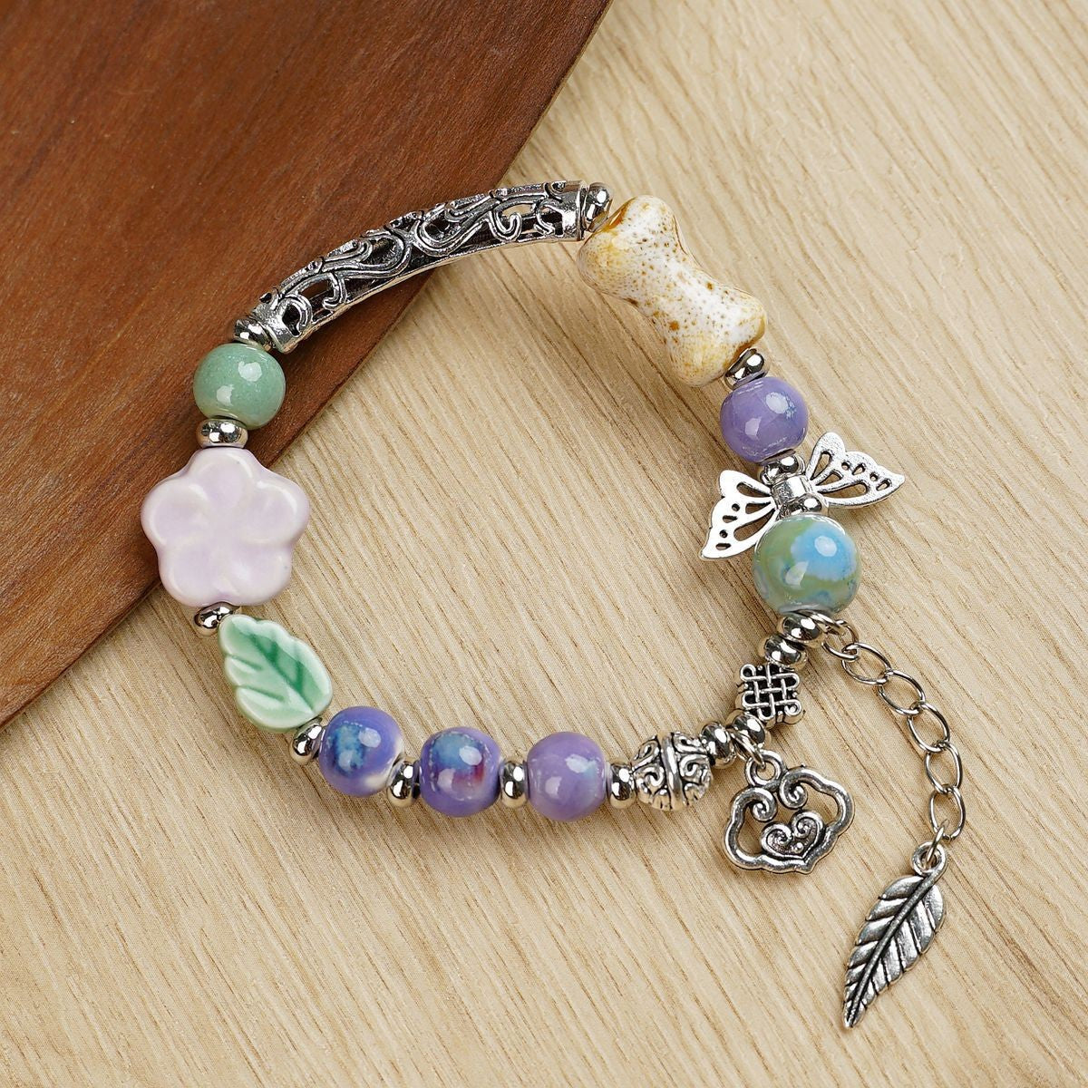 Ceramic Painted Pottery Beads Female Literary Bracelet