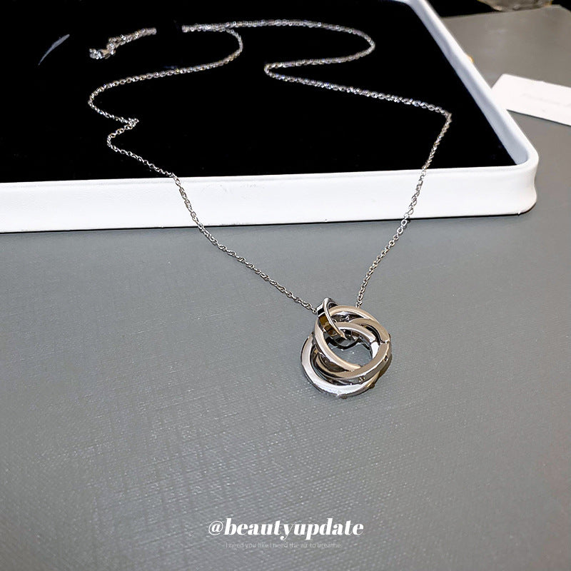 Cold Wind Twin Winding Zircon Unique Design Sweater Chain Affordable Necklace