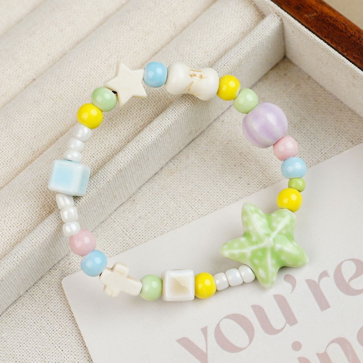 Ceramic Painted Pottery Beads Female Literary Bracelet
