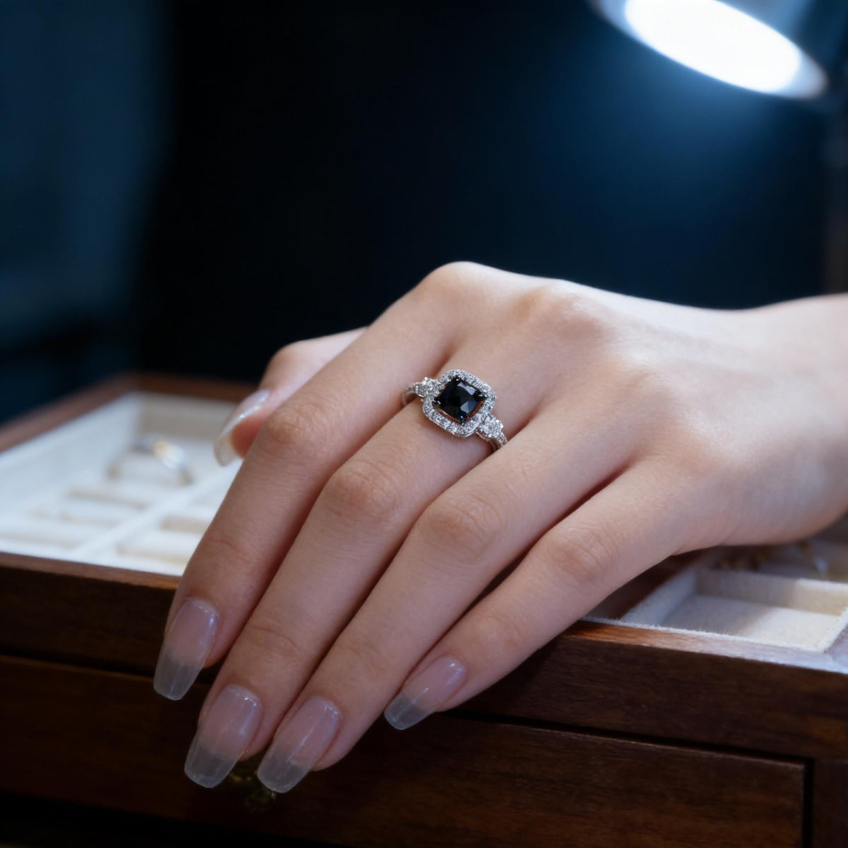 Women's Zircon Black Onyx Affordable Luxury Fashion Simple Gold Rings
