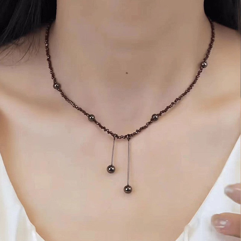 Exotic Twin Shell High-grade Female Niche Design Necklace