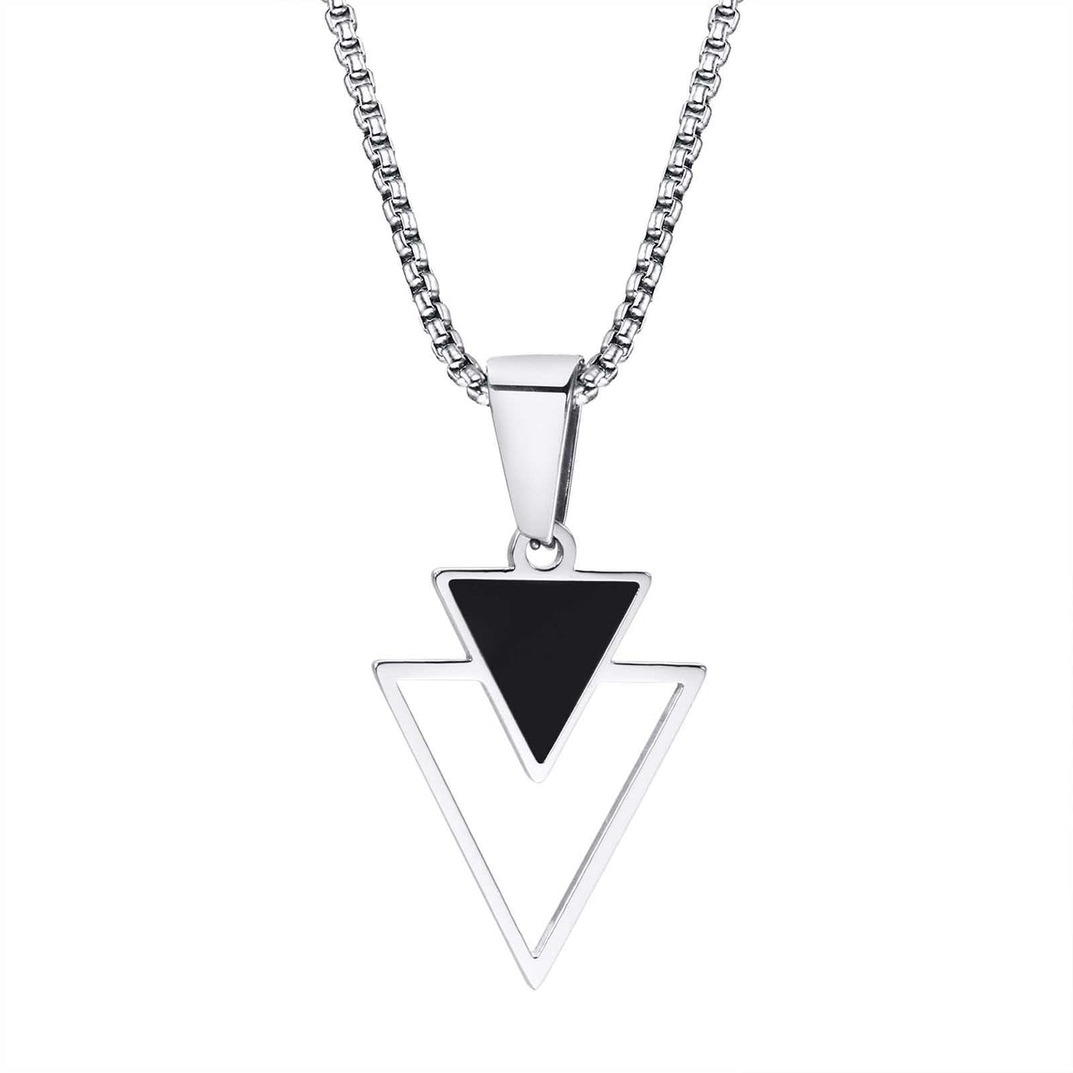 Men's Triangle Hip Hop Titanium Trendy Geometric Pendant