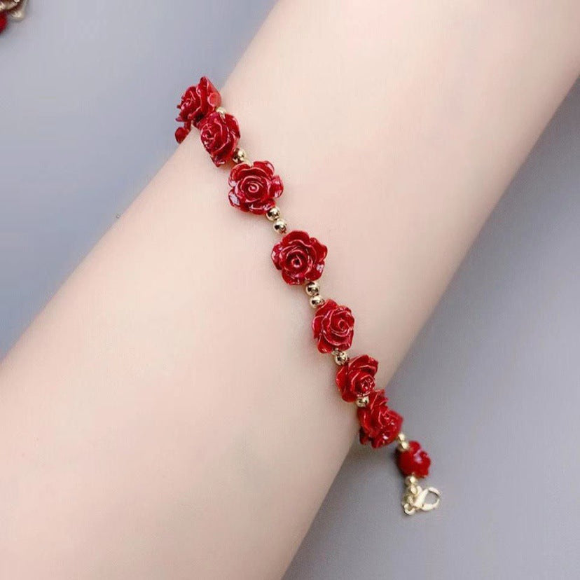 Women's Raw Ore Purple Gold Sand All The Way Flower National Bracelets