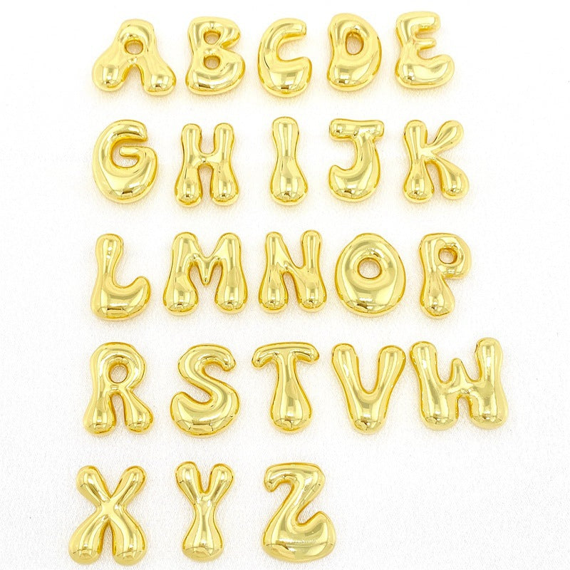 Gold Letter Bubble English Stainless Steel Necklaces