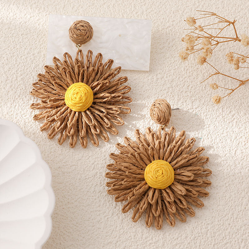 High-grade Hand-woven Raffia Fashion Trip Shoot Rings
