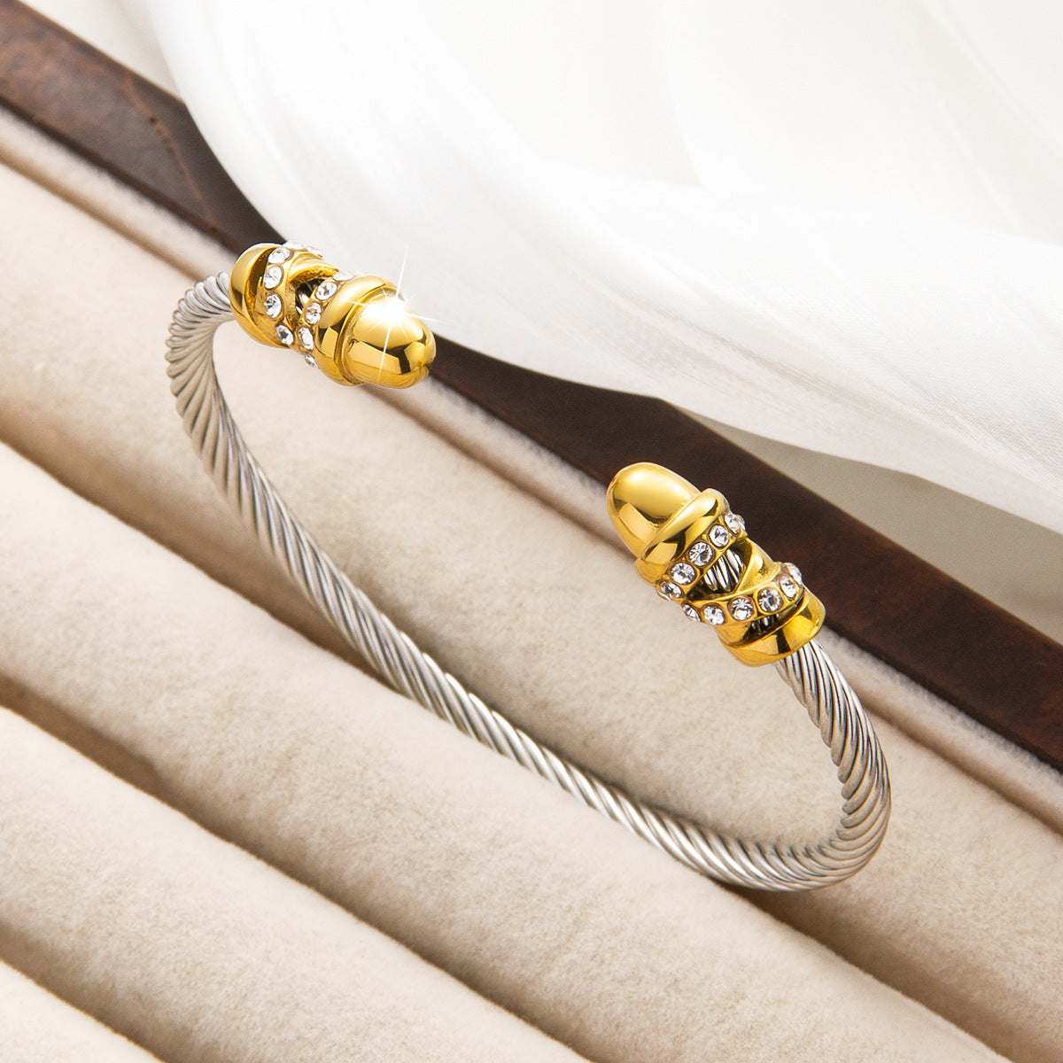 Gold Wire Rope Titanium Steel High-grade Bracelets