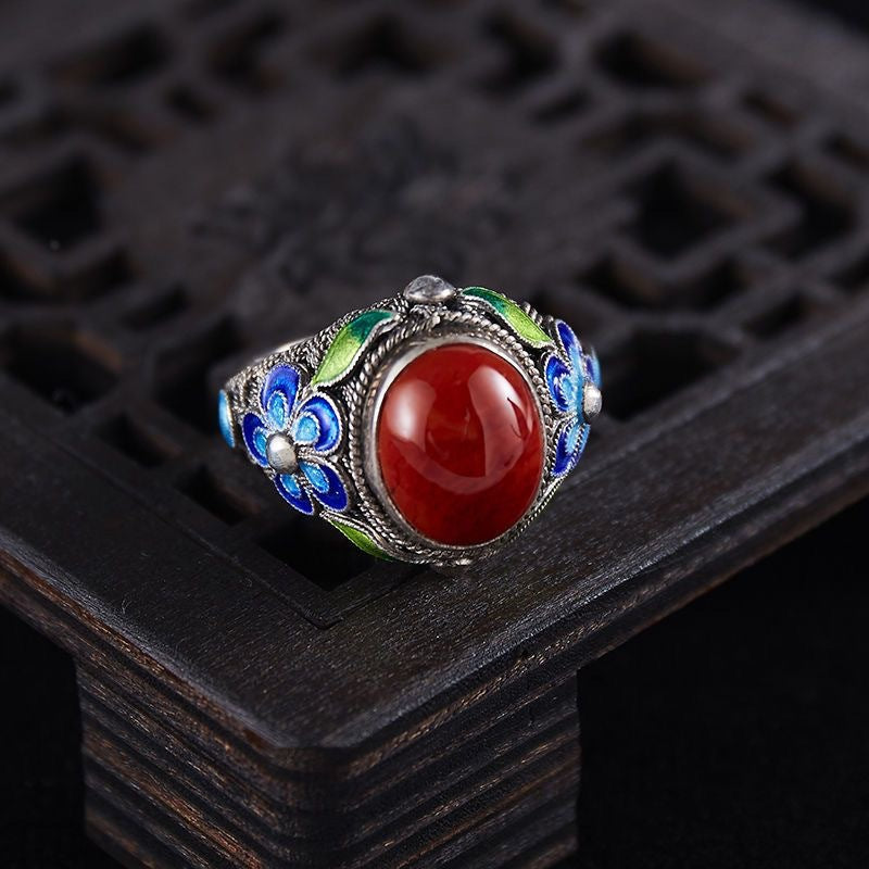 Blue Vintage Court Handmade Filigree To Ring