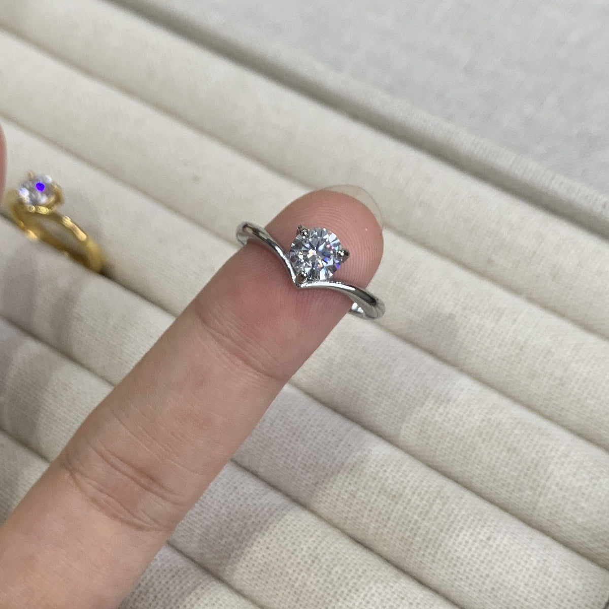 Diamond Karat Water Drop Heart Exquisite Light Luxury Advanced Daily Ring