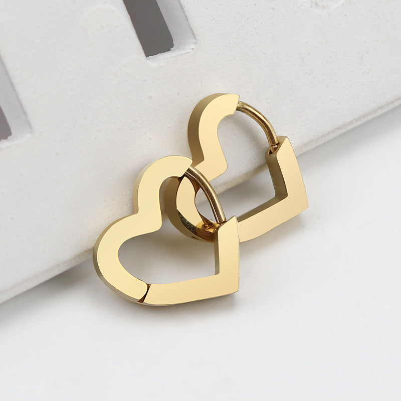 Steel Geometric Personality Hexagon Ear Clip Simple Square Earrings