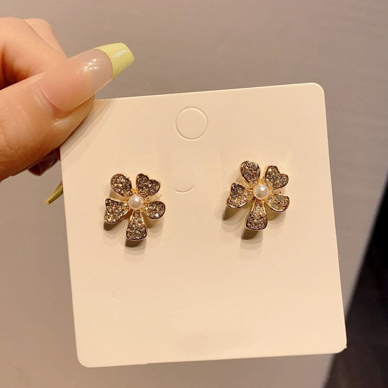 Women's Luxury Camellia Design Drip Glazed Flower Fashionable High-grade Earrings