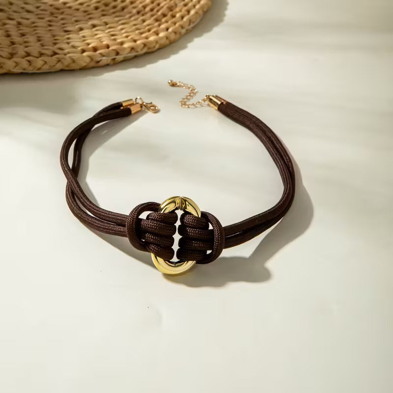 Bohemian Style Braided Rope Light Luxury High Sense Minority Necklace