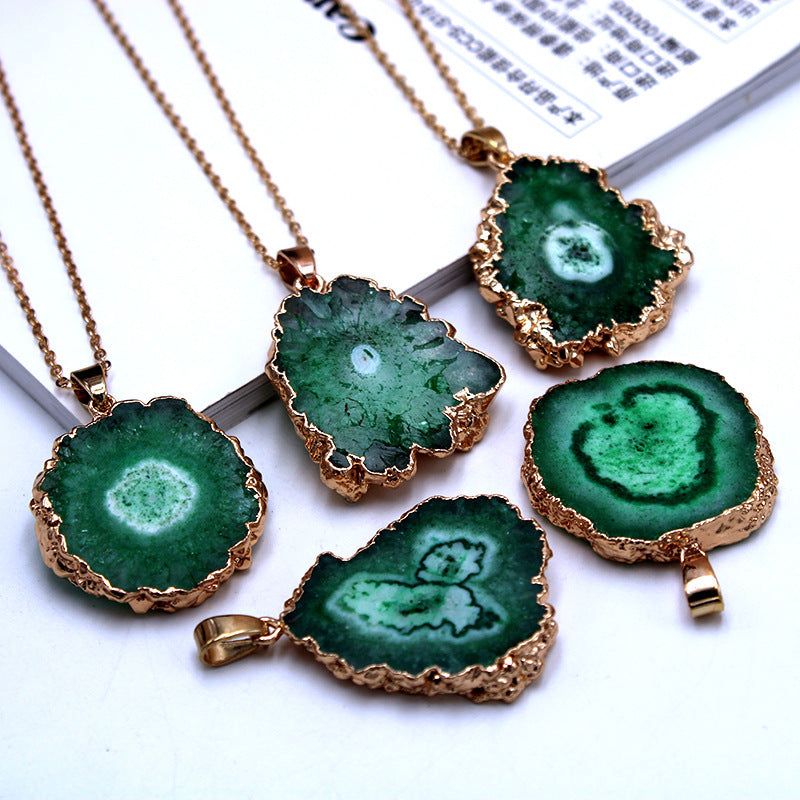 Original Crystal Sunflower Natural Stone Agate Pendants