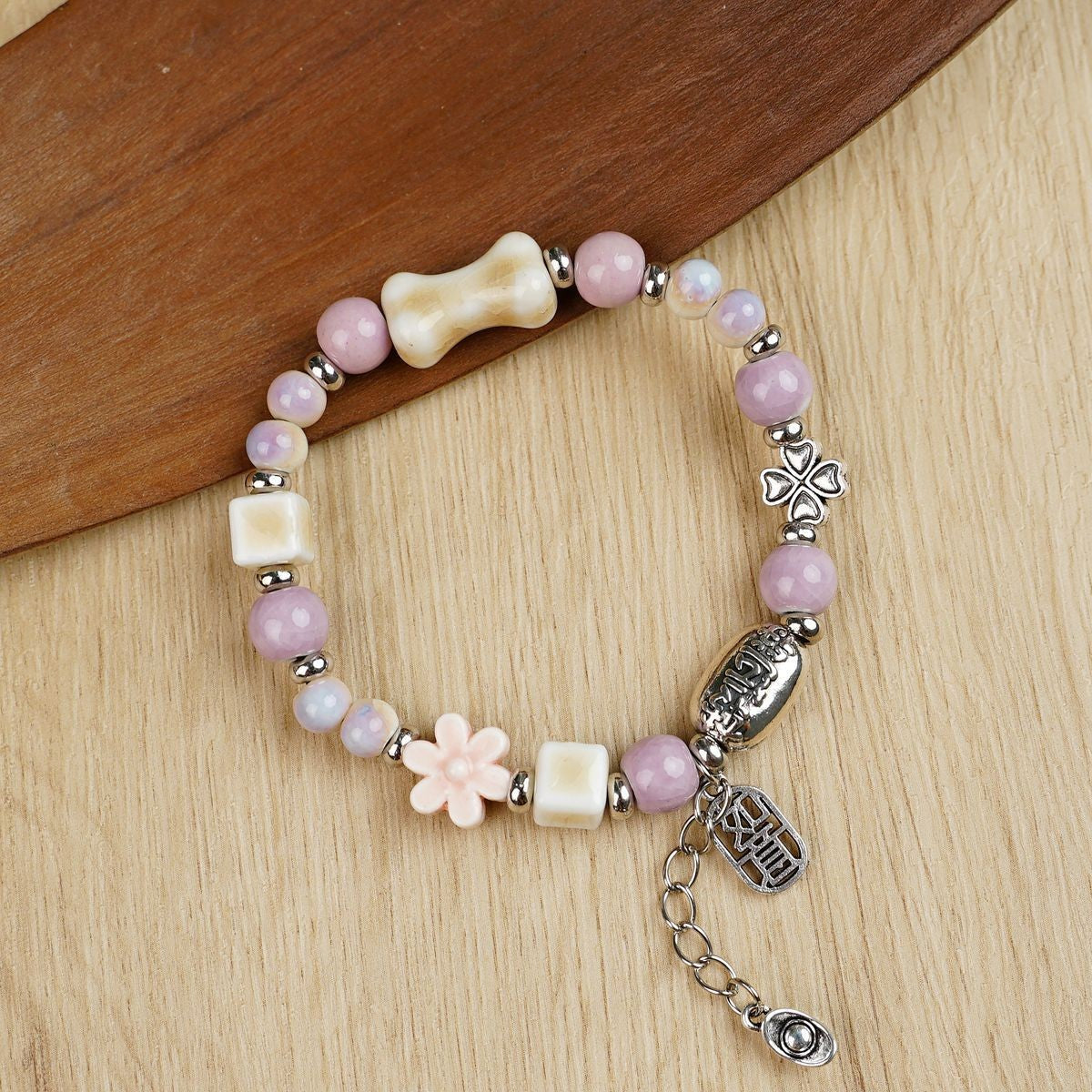 Ceramic Painted Pottery Beads Female Literary Bracelet