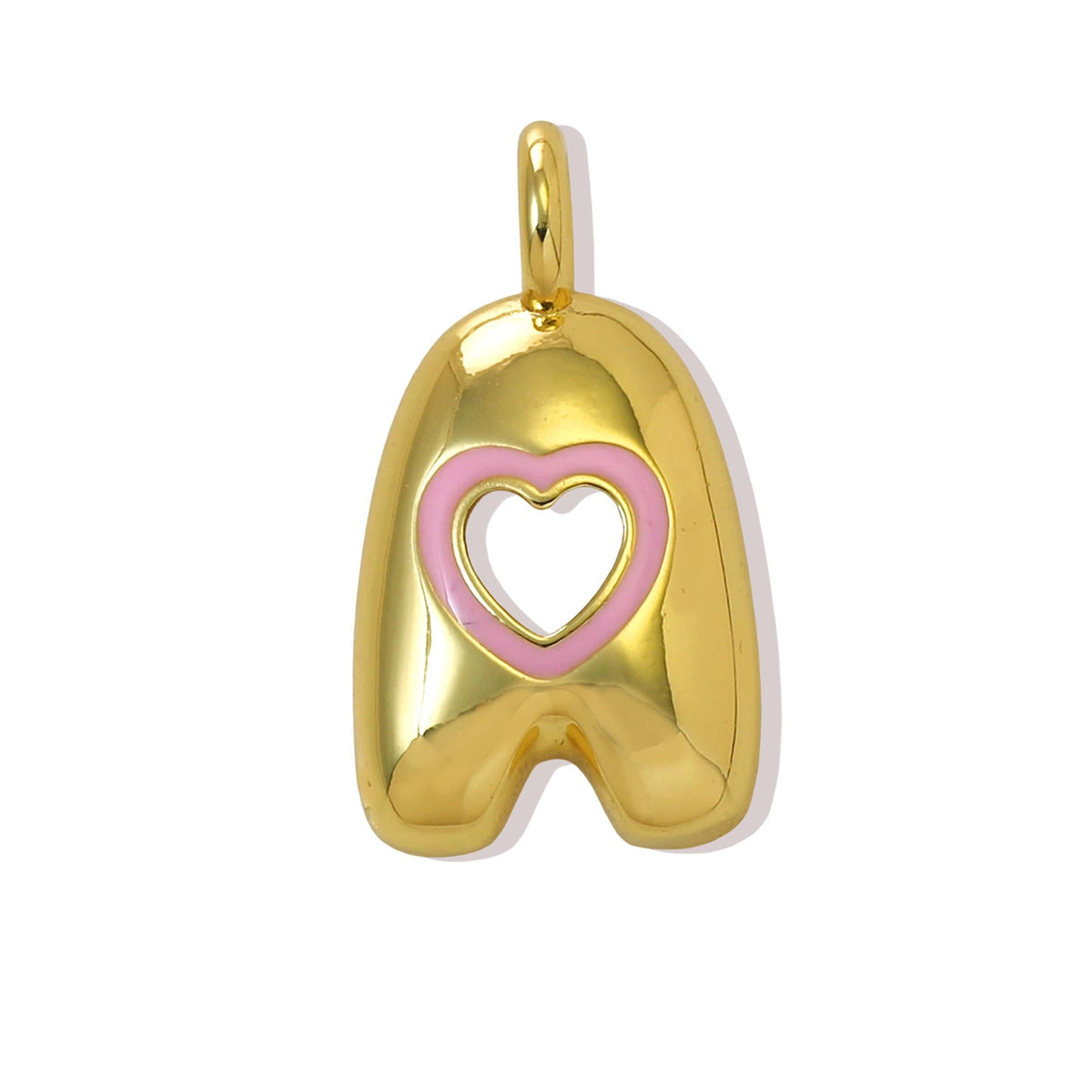 Xi English Letter Gold Simple Heart-shaped Pendant