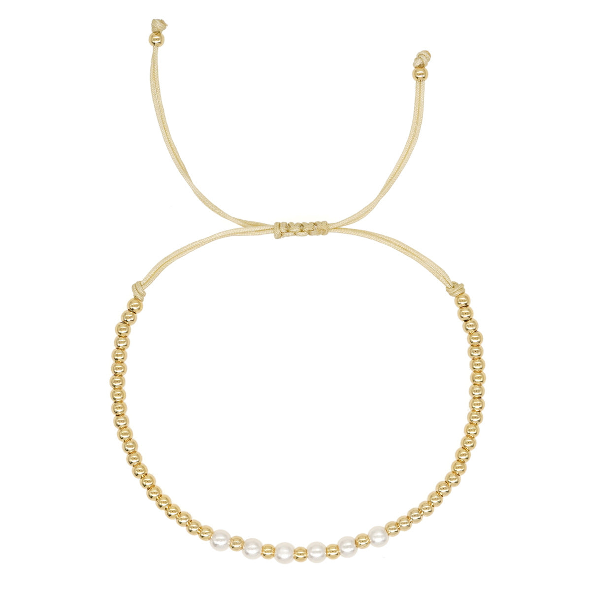 Women's Luxury Fashion Pearl Colorful Beads Gold Bracelet