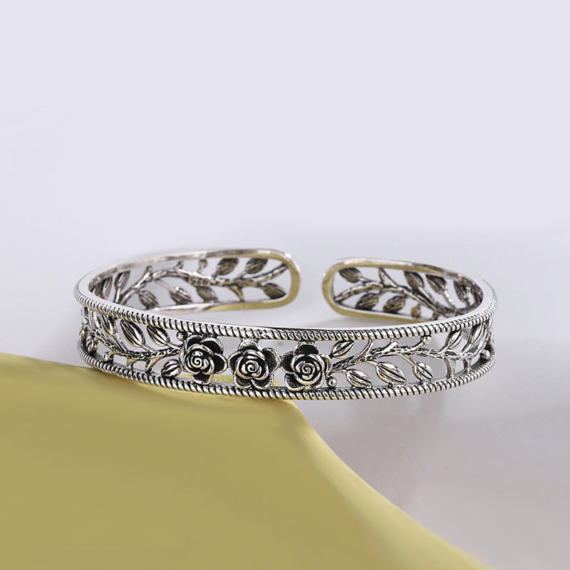 Personalized Mori Design Sier Plated Hollow Bracelets