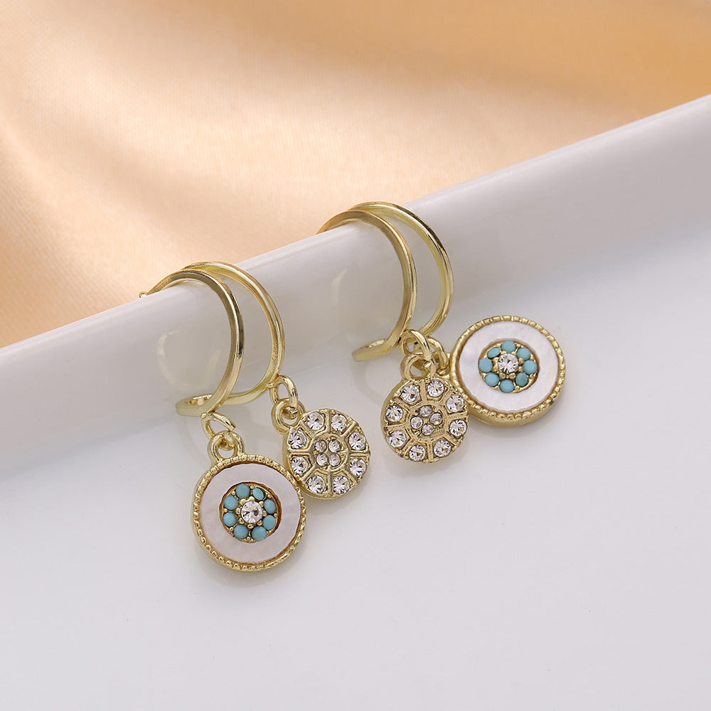 Women's Sier Needle Round Trendy Niche Design Advanced Earrings