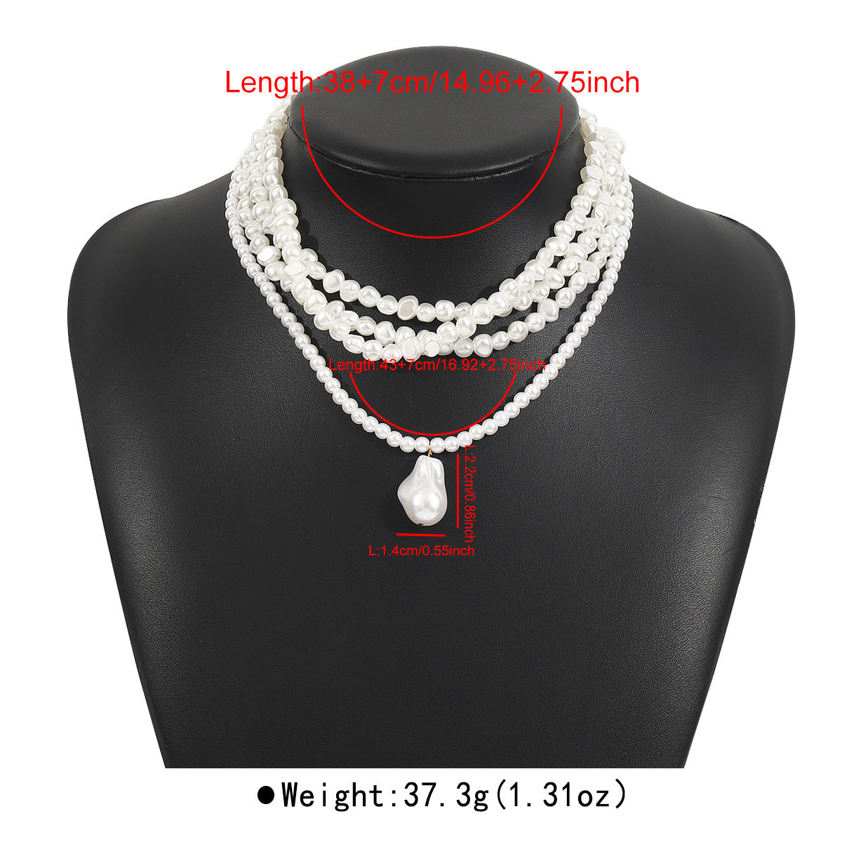 Women's Elegant Retro Fashion Exaggerated Pearl Geometric Necklaces