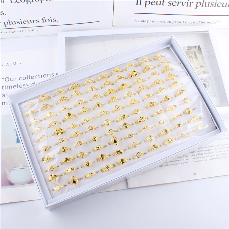 Fashion Temperament Disposable Acting Imitation Gold Pearl Treasure Ring