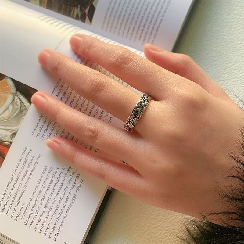 Women's Simple Fashion Flowers Like Brocade Fresh Sweet Rings