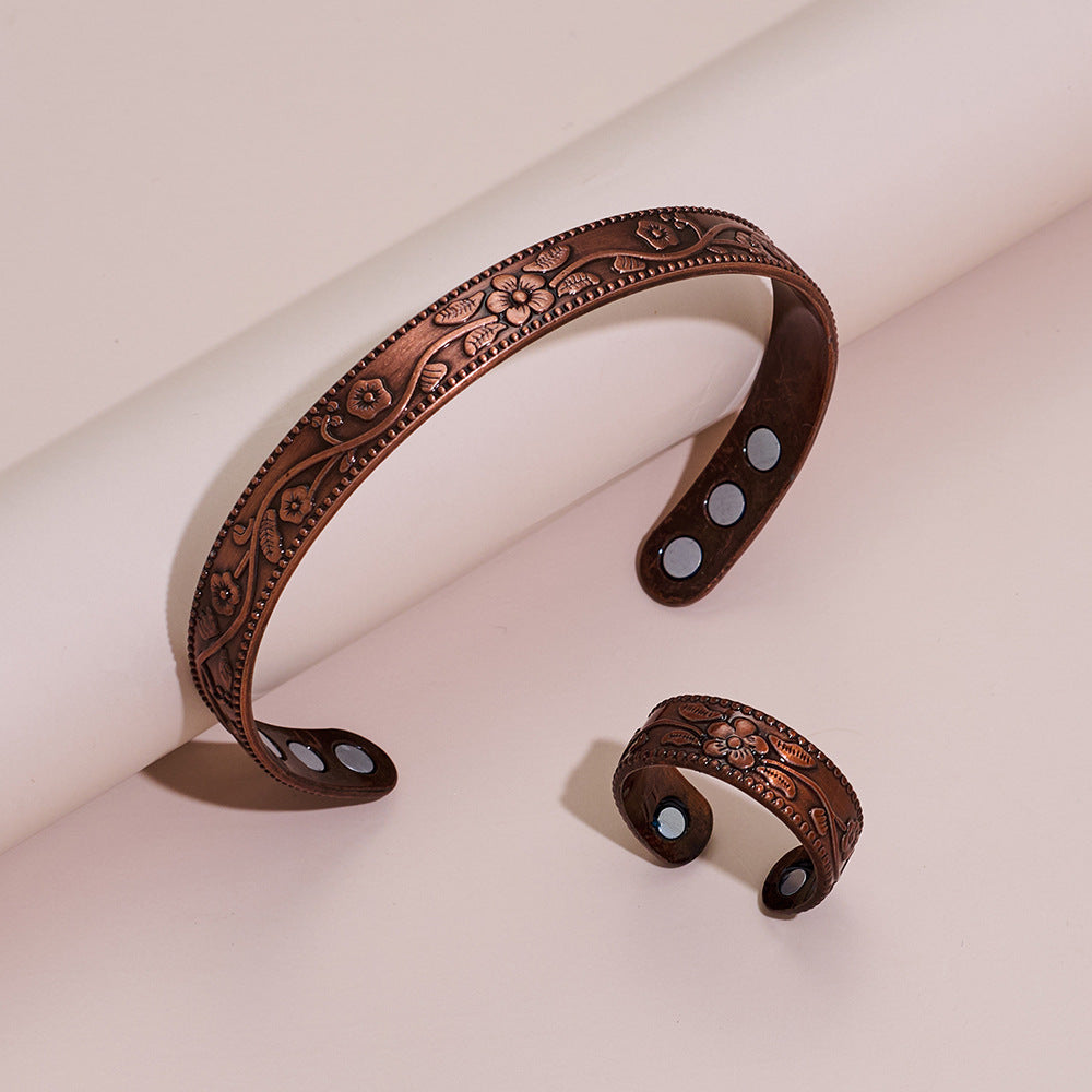 Atmospheric Lucky Tree Magnet Red Copper Health Care Bracelet