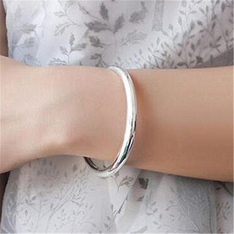 Women's Belly Glossy Concubine Versatile Simple Push-pull Sier Korean Bracelet