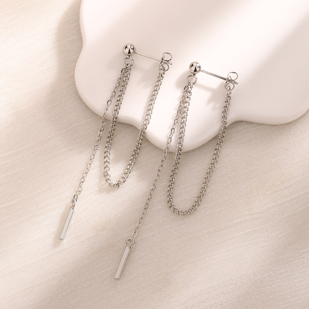 Women's Cat Ning Long Back Minimalist Fashion Personality Tassel Earrings
