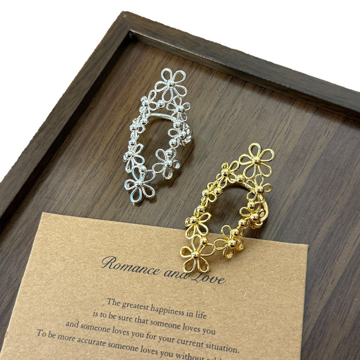 Women's Korean Style Niche Hollow Metal Flower Lace Ring