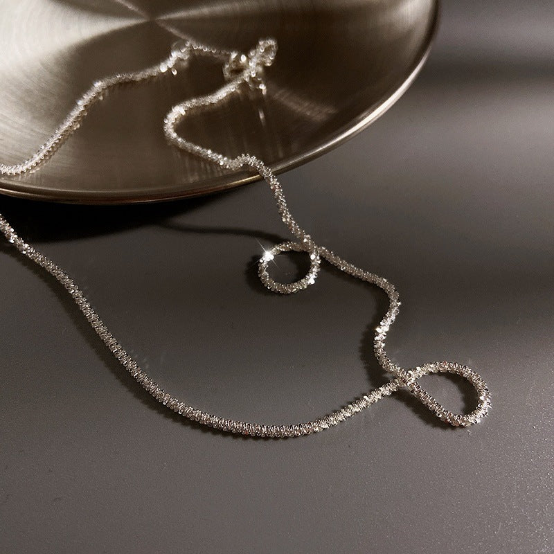 Female Summer Niche Light Luxury Design High-grade Flash Sand Clavicle Necklaces