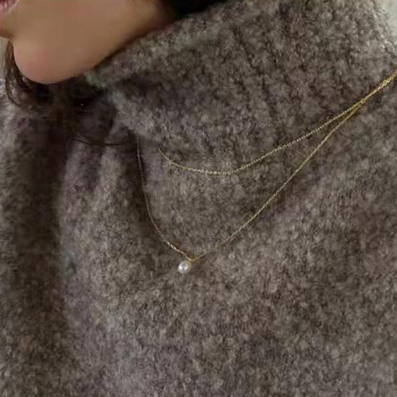 Fresh Water Pearl Titanium Steel Gold Necklaces