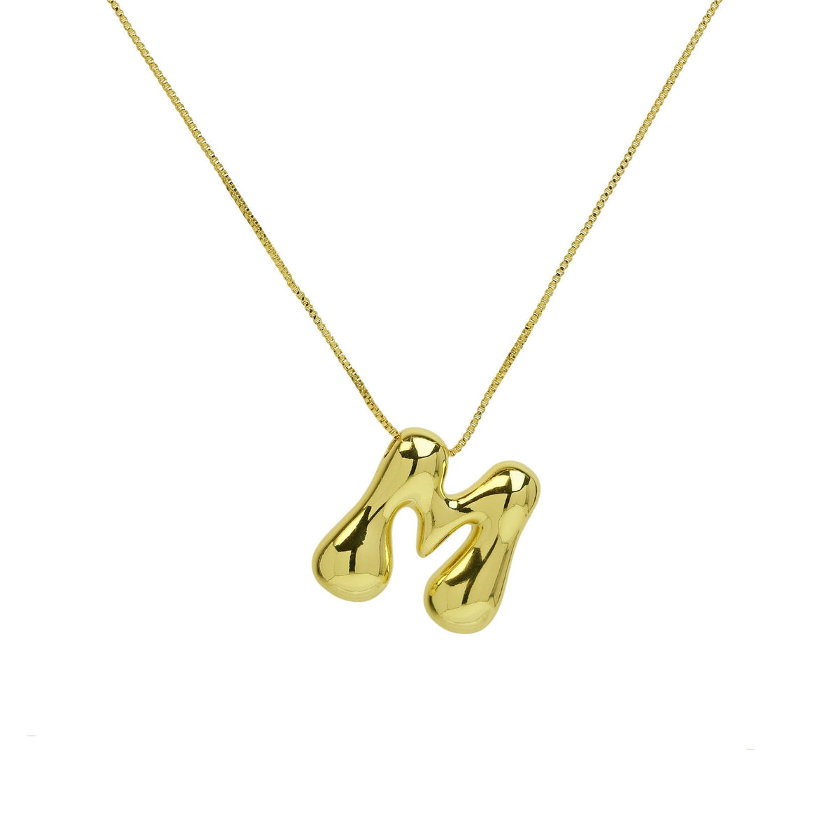 Gold Letter Bubble English Stainless Steel Necklaces