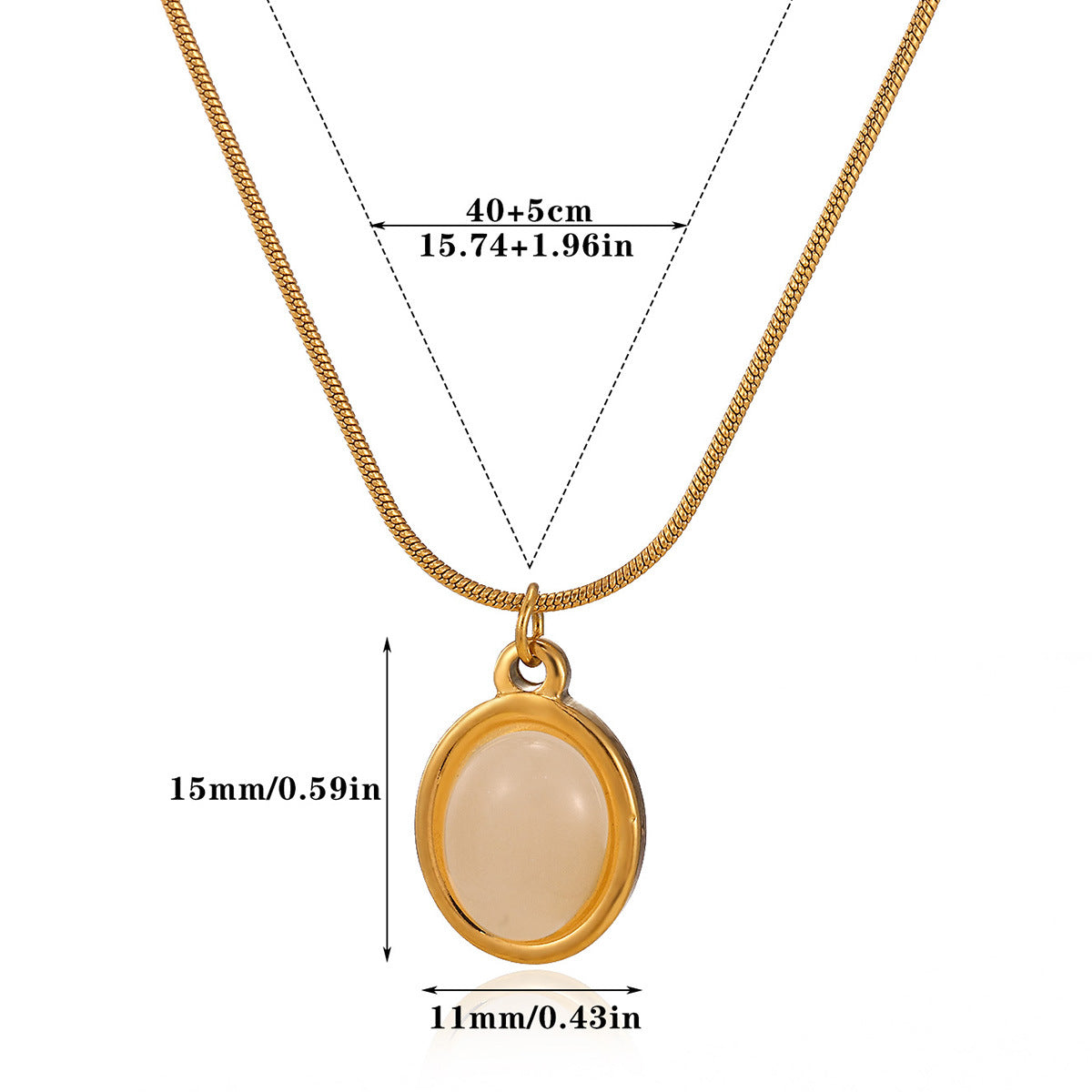 Unique Round Stone Niche Trendy Clavicle Chain Daily Necklace