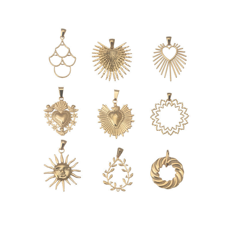 Stainless Steel Advanced Fashion Sun Love Gold Pendant