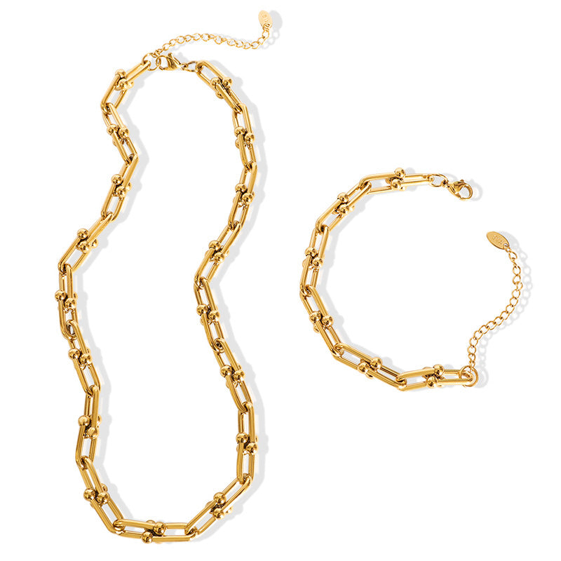 Hip Hop Trend Fashion Design U-shaped Vachette Clasp Personalized Light Necklaces