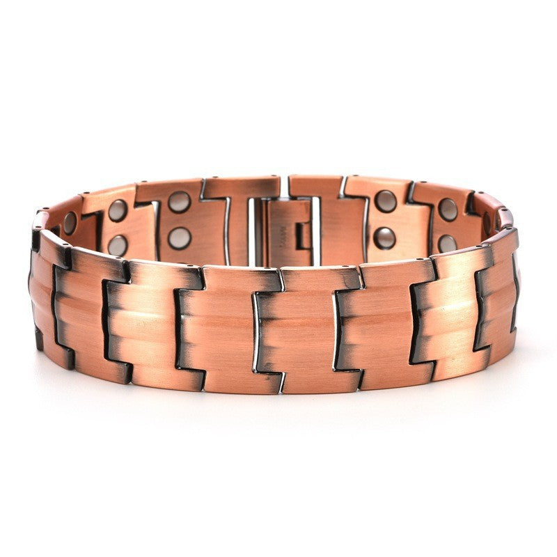 Men's Copper Magnet Simple Square Thickened Energy Magnetic Bracelet