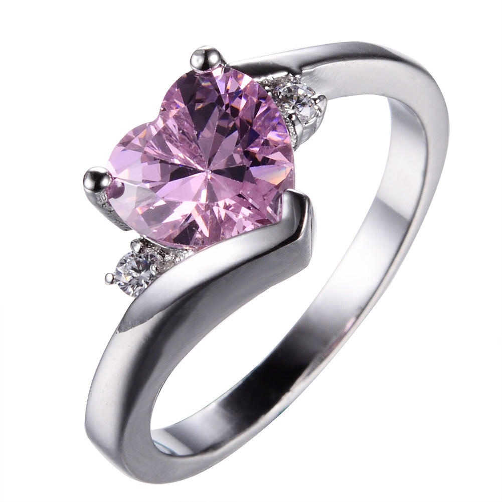 Women's Love Water Blue Zircon Fashion Wedding Ring