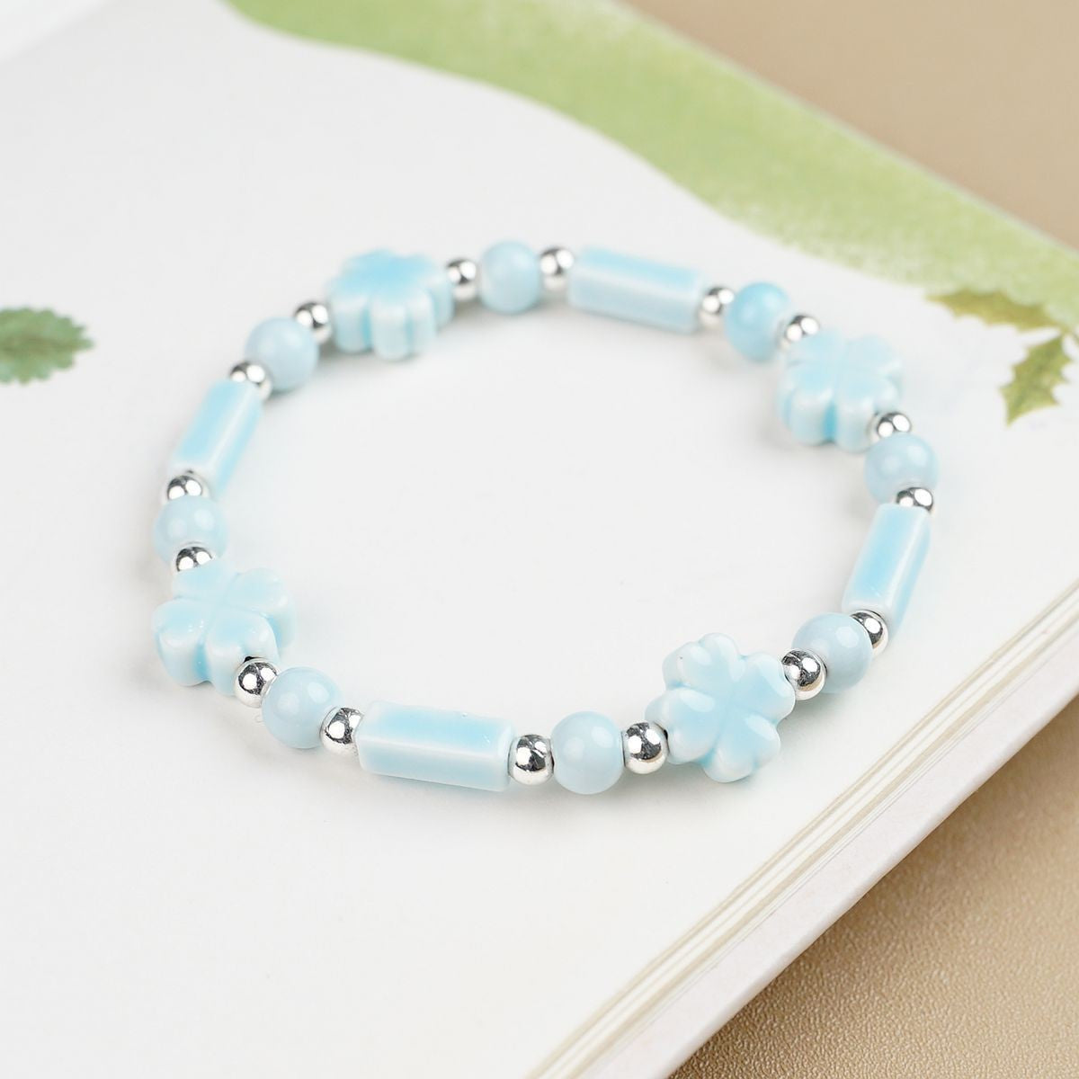 Ceramic Painted Pottery Beads Female Literary Bracelet