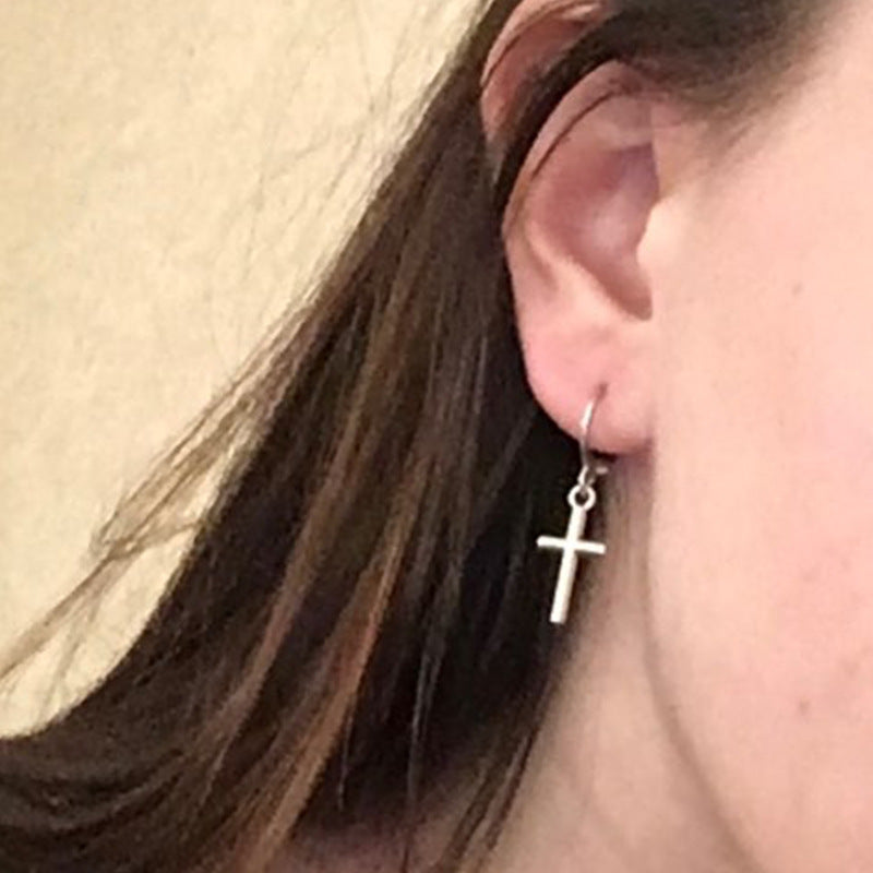Fashion Simple Alloy Cross Punk Girlfriends Stud Earrings