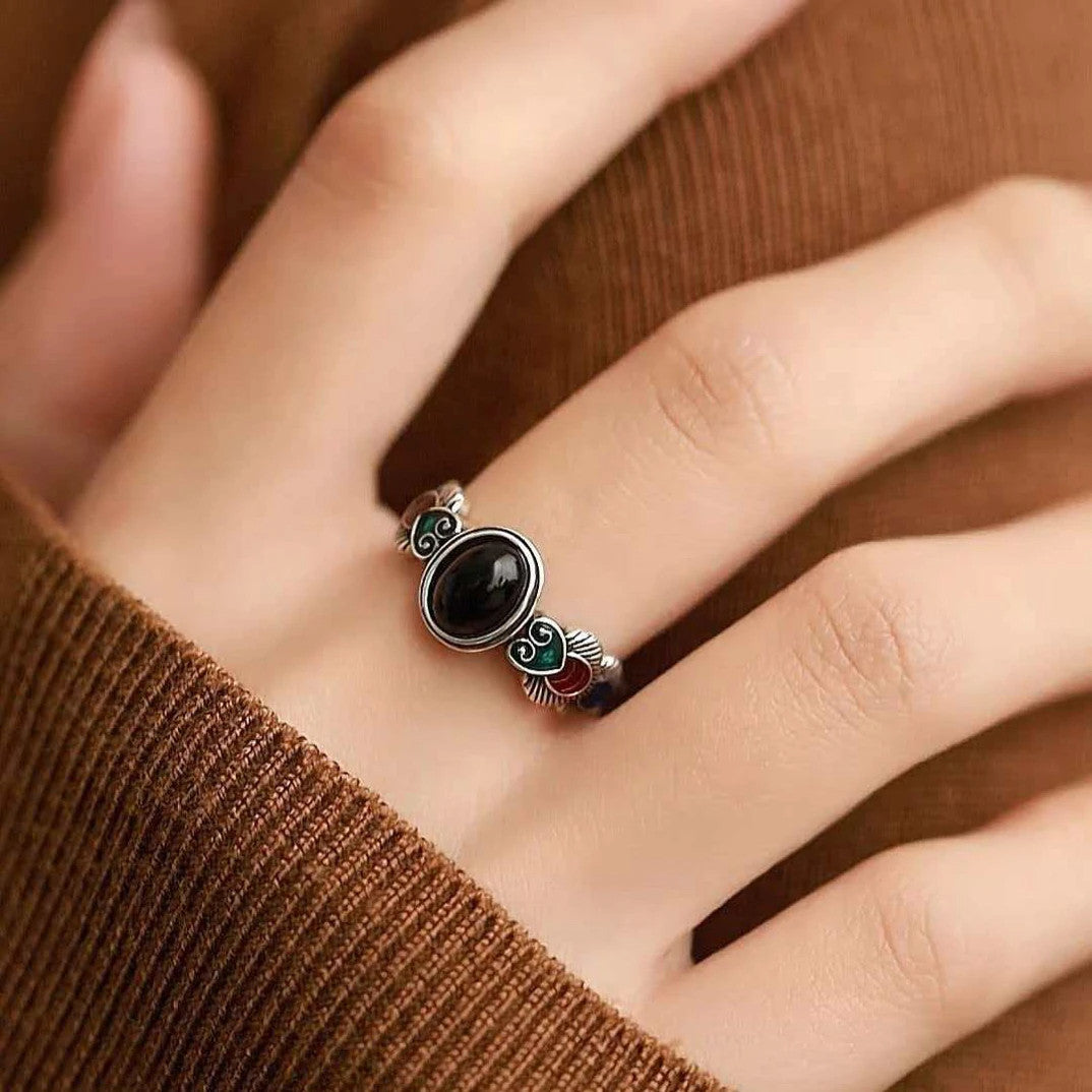 Women's Enamel Craft Retro Ethnic Style Personality Art Temperament Open Rings