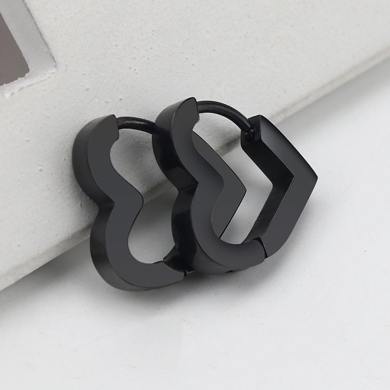 Steel Geometric Personality Hexagon Ear Clip Simple Square Earrings