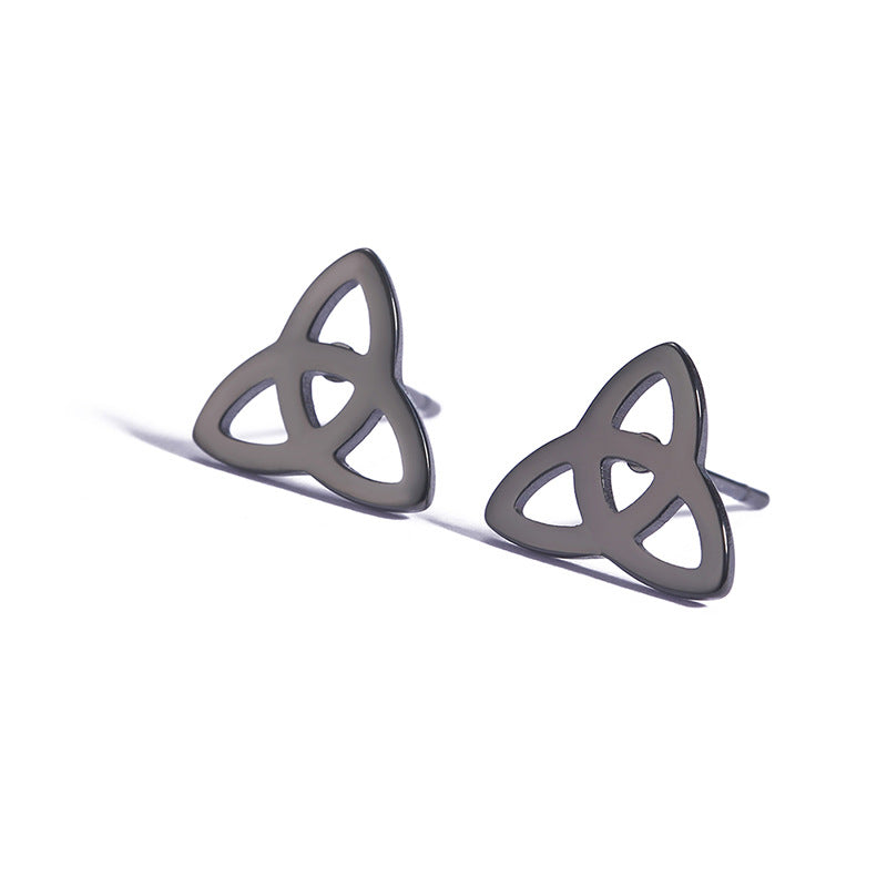 Cutting Real Gold Plating No Fading Allergy Celtic Knot Stud Earrings