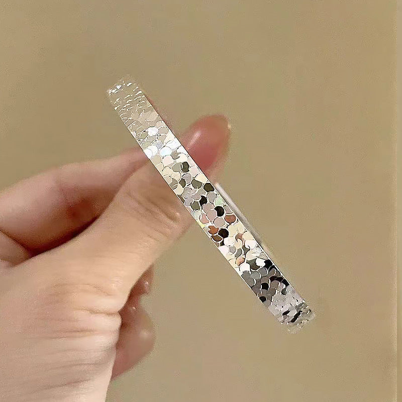 Women's Mush Ice Fashion Glossy Solid Sier Bracelet