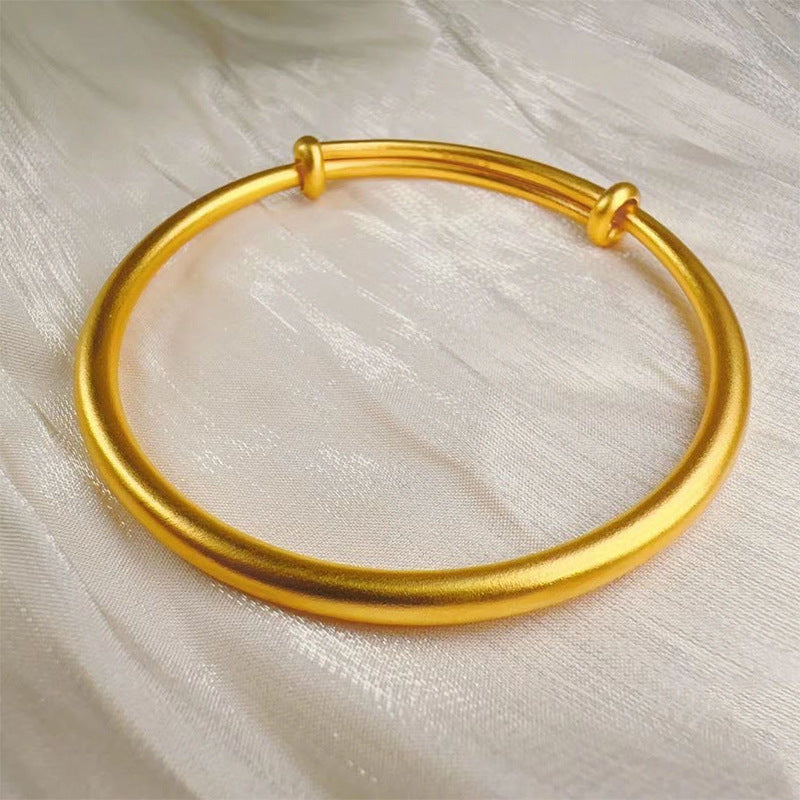 Women's Simple Push-pull Smooth Round High Gloss Light Luxury High-grade Bracelet