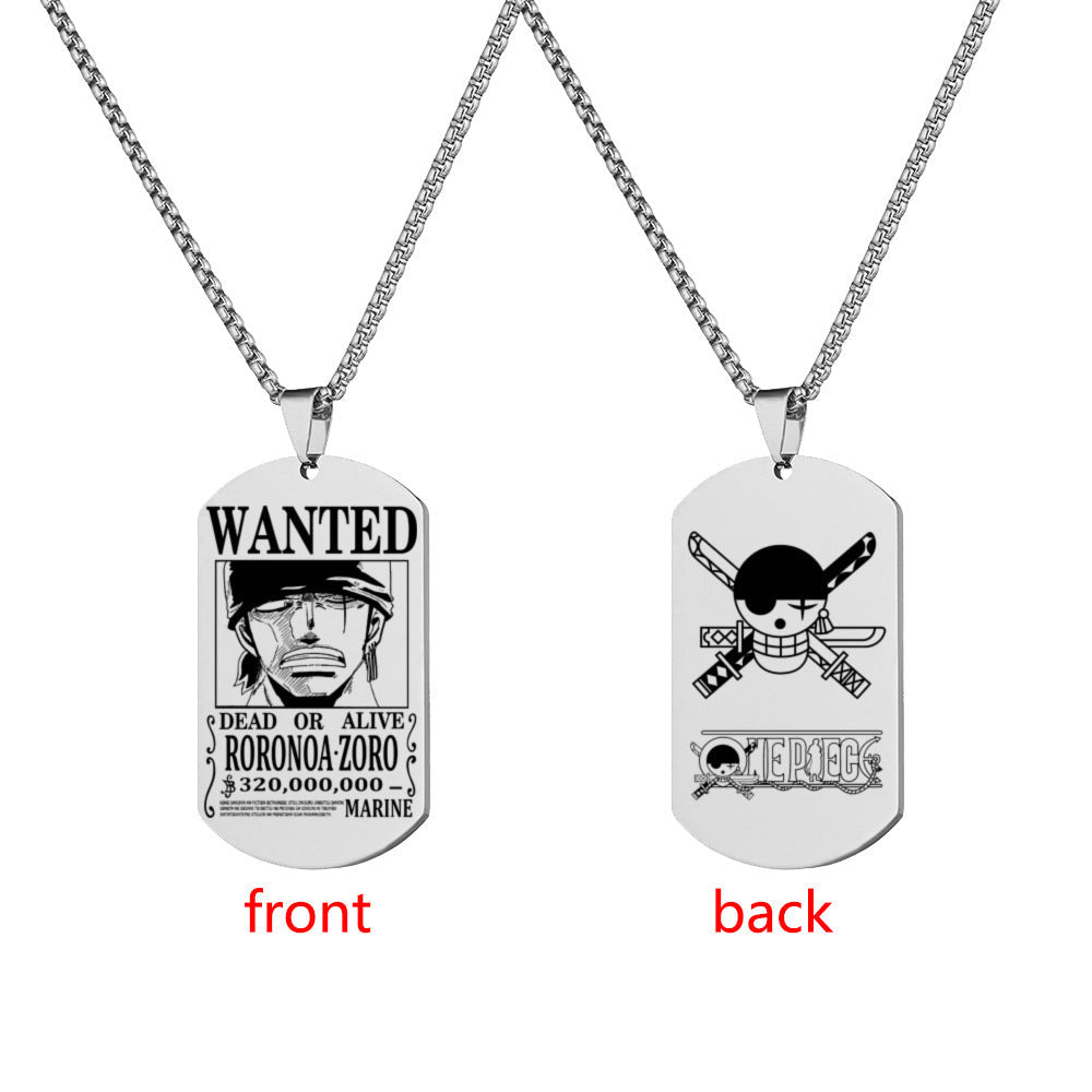 Wanted Order Dog Tag Lettering Sea King Necklaces