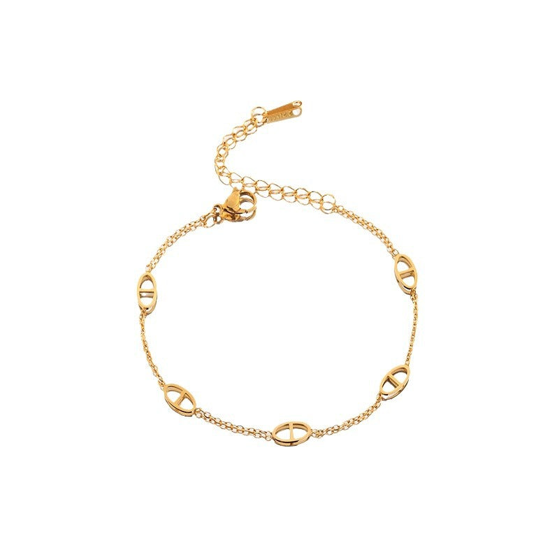 Design Advanced Pig Nose Titanium Steel Female Bracelets