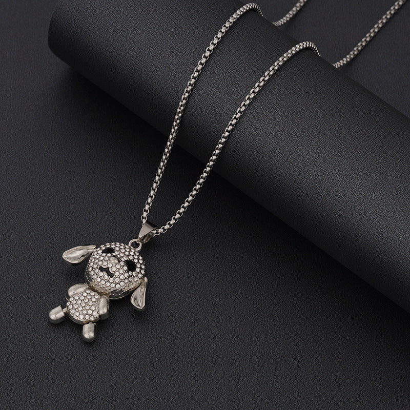 Women's & Men's Steel Hip Hop Fashion Catwalk Sweater Necklaces