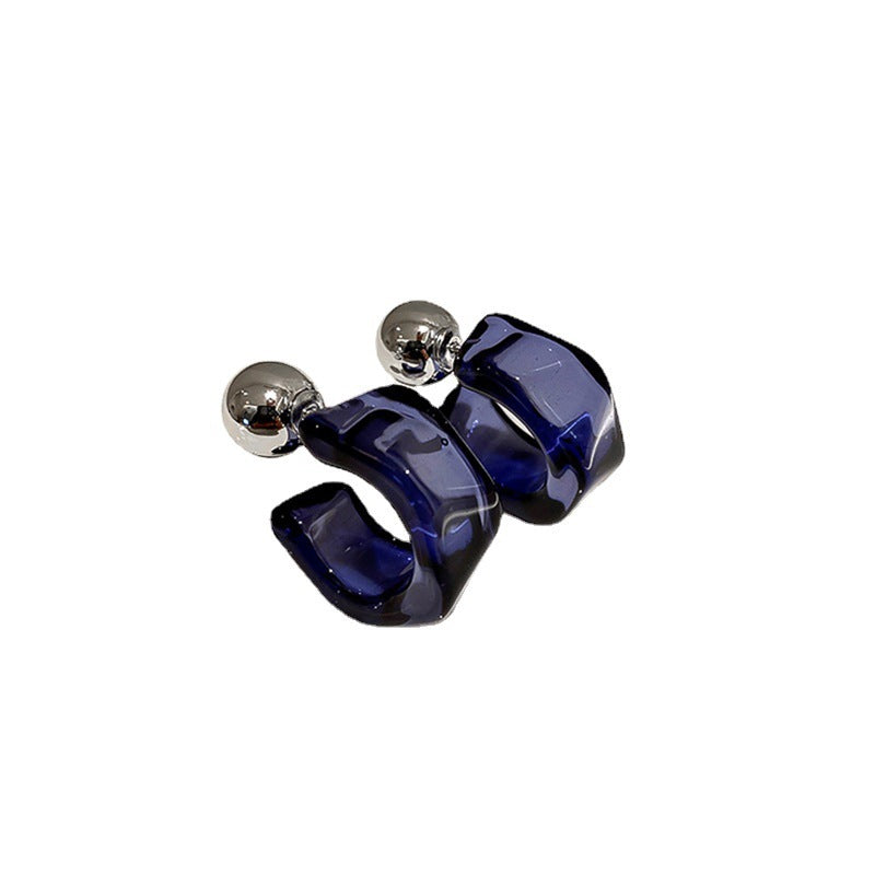 Acrylic Ear Multiple Ways To Wear Shaped Geometric Transparent Stud Earrings